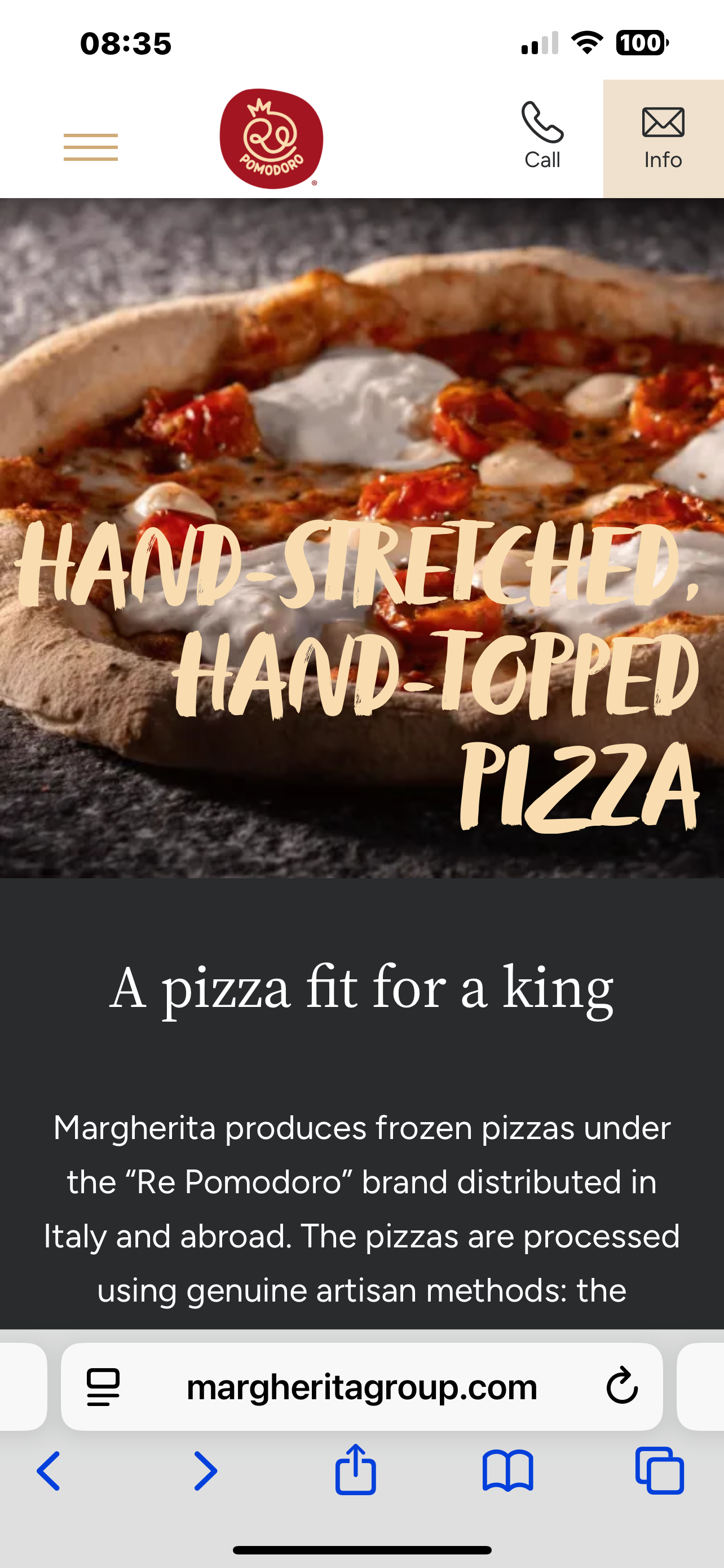 Sourdough Pizza Margherita 11” (Frozen) 意大利瑪格麗塔薄餅